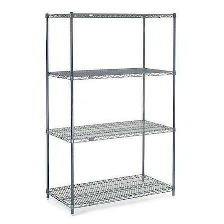 Nexel Nexelon Wire Shelving, Blue Epoxy, 60W X 14D X 86H 14608N